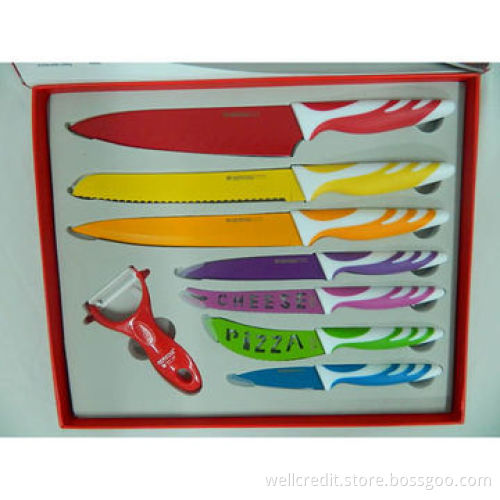 Good-quality 8pcs/set Color Non-stick Knife Set with Magnet Box